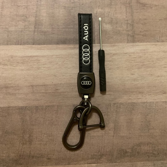 Audi Key Fob Leather Key Ring Lanyard - Picture 1 of 2